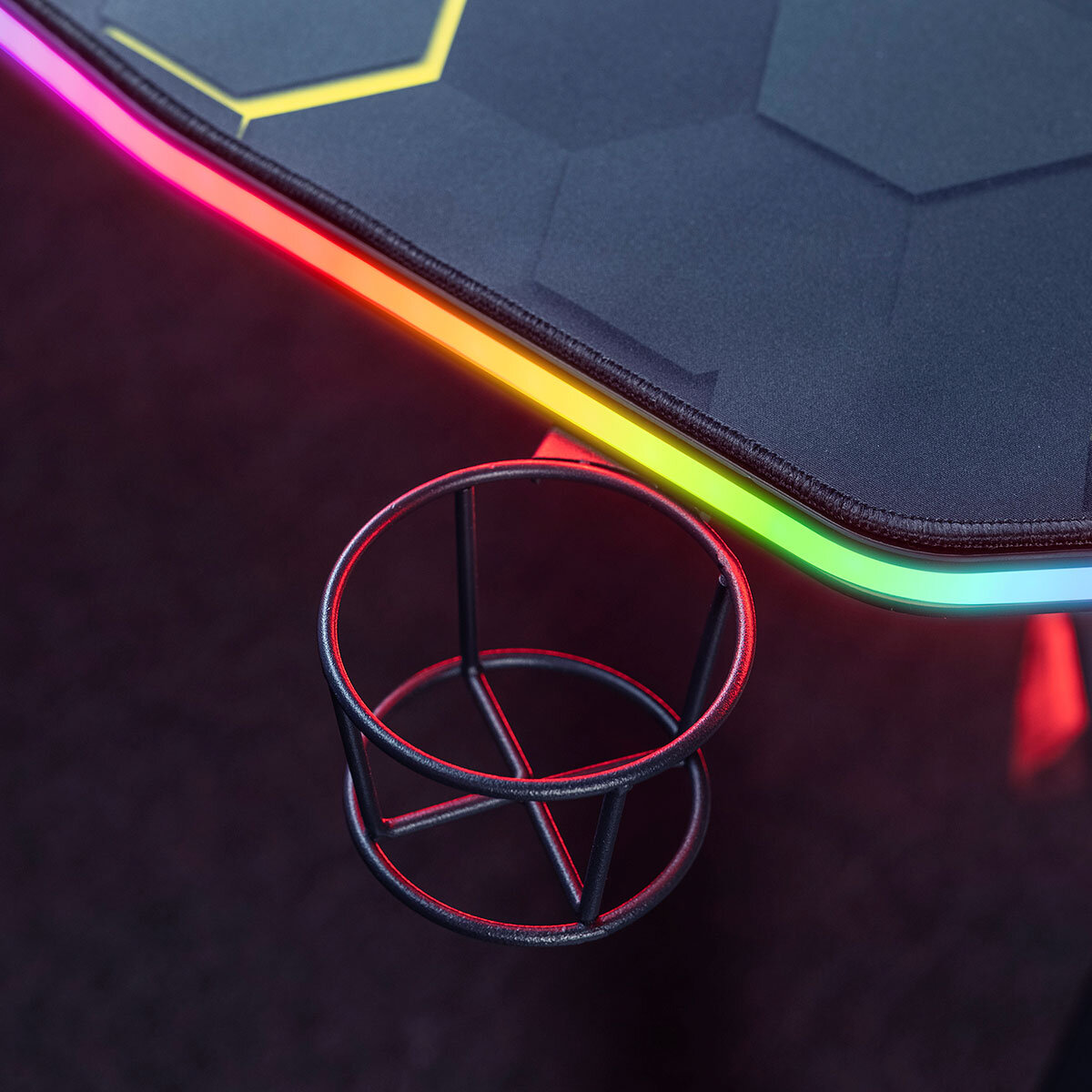 X Rocker Pulsar RGB Gaming Desk with LED Lights